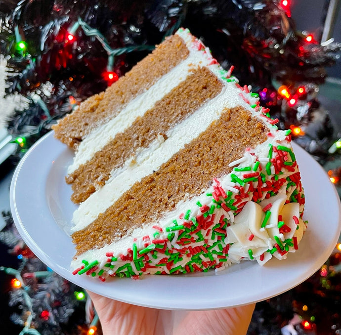 Gingerbread Sprinkle Cake SLICE!