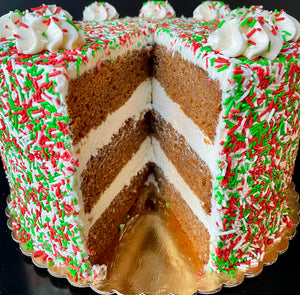 Gingerbread Sprinkle Cake SLICE!