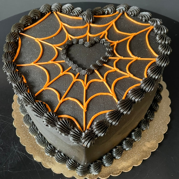 Spider Web Heart Cake