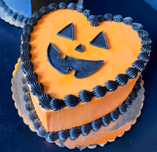 Jack-O-Lantern Heart Cake