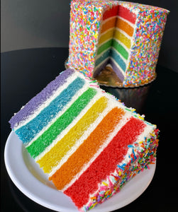 Single Rainbow Sprinkle Cake Slice