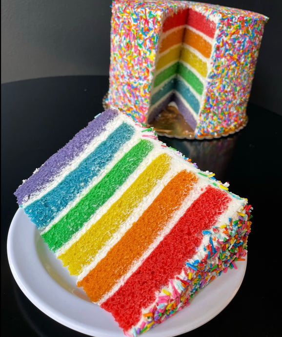 Rainbow Sprinkle Cake SLICE!