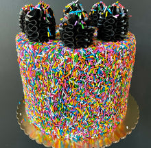 Goth Rainbow Sprinkle Cake