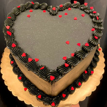 All Black Valentine Heart Cake