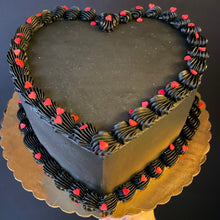 All Black Valentine Heart Cake