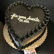 All Black Heart Cake