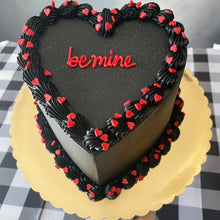Black & Red Heart Cake