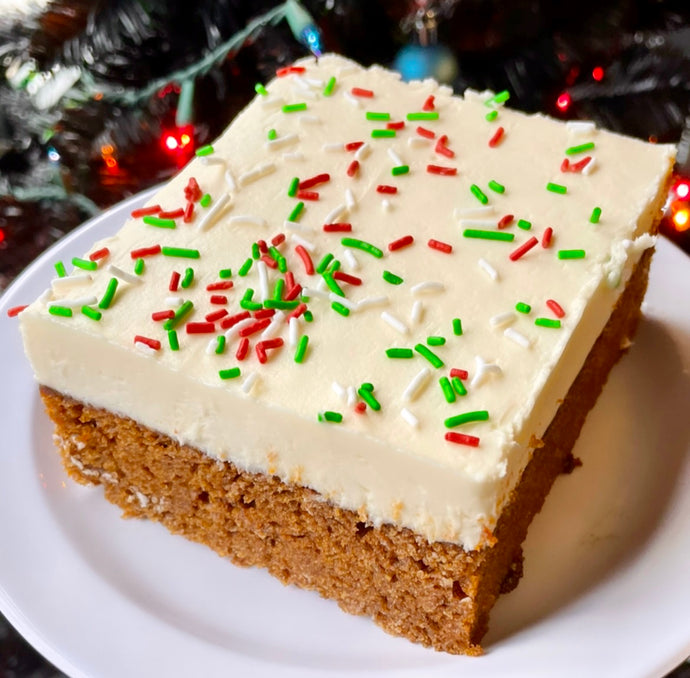 Gingerbread Sheet Cake Slice