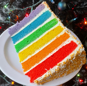 NYE Rainbow Sprinkle Cake SLICE!