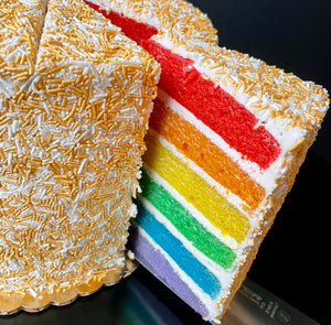NYE Rainbow Sprinkle Cake SLICE!